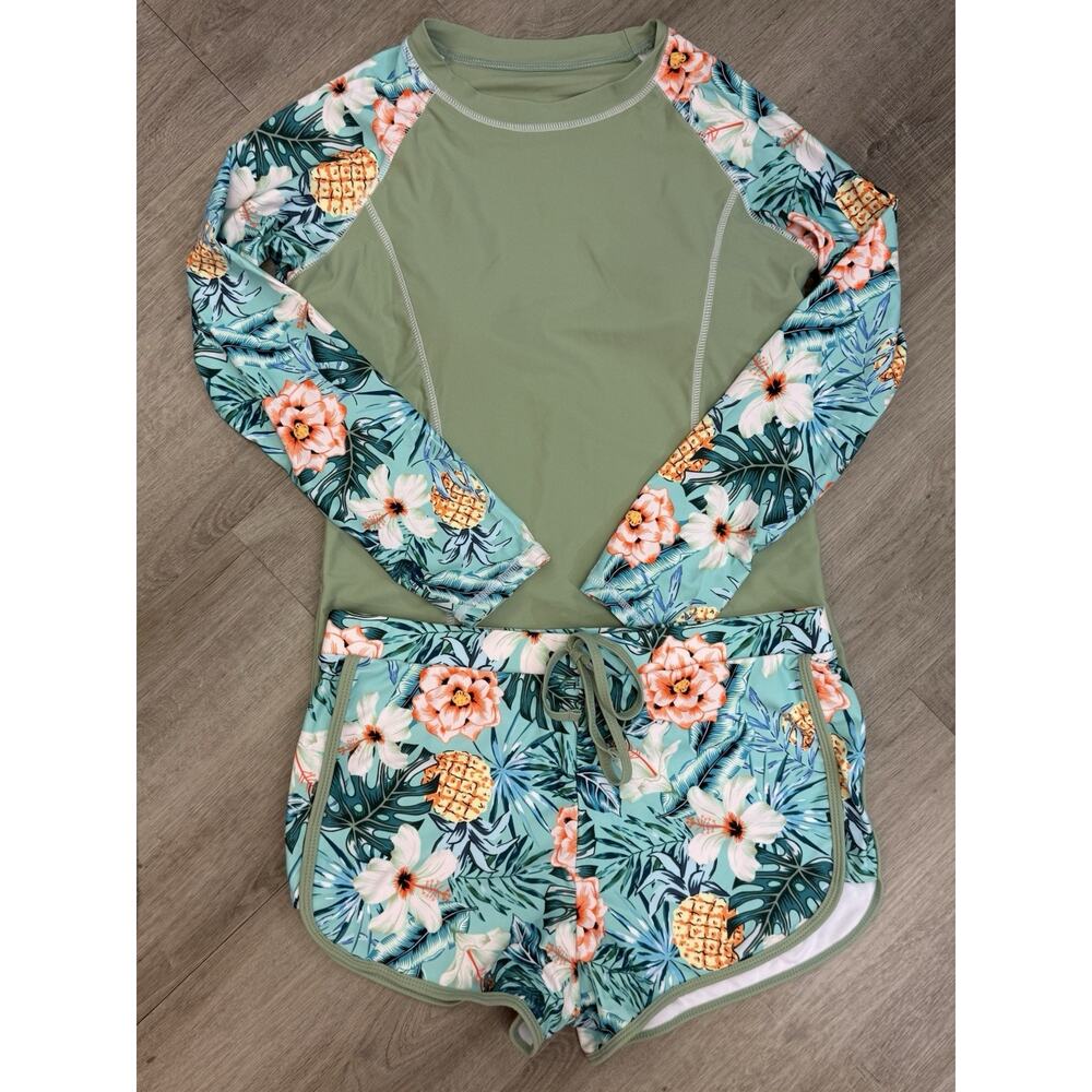 Unbranded Girls' Rash Guard Bikini Bottoms Swimsuit , 2-Piece, XXL 18 NWOT